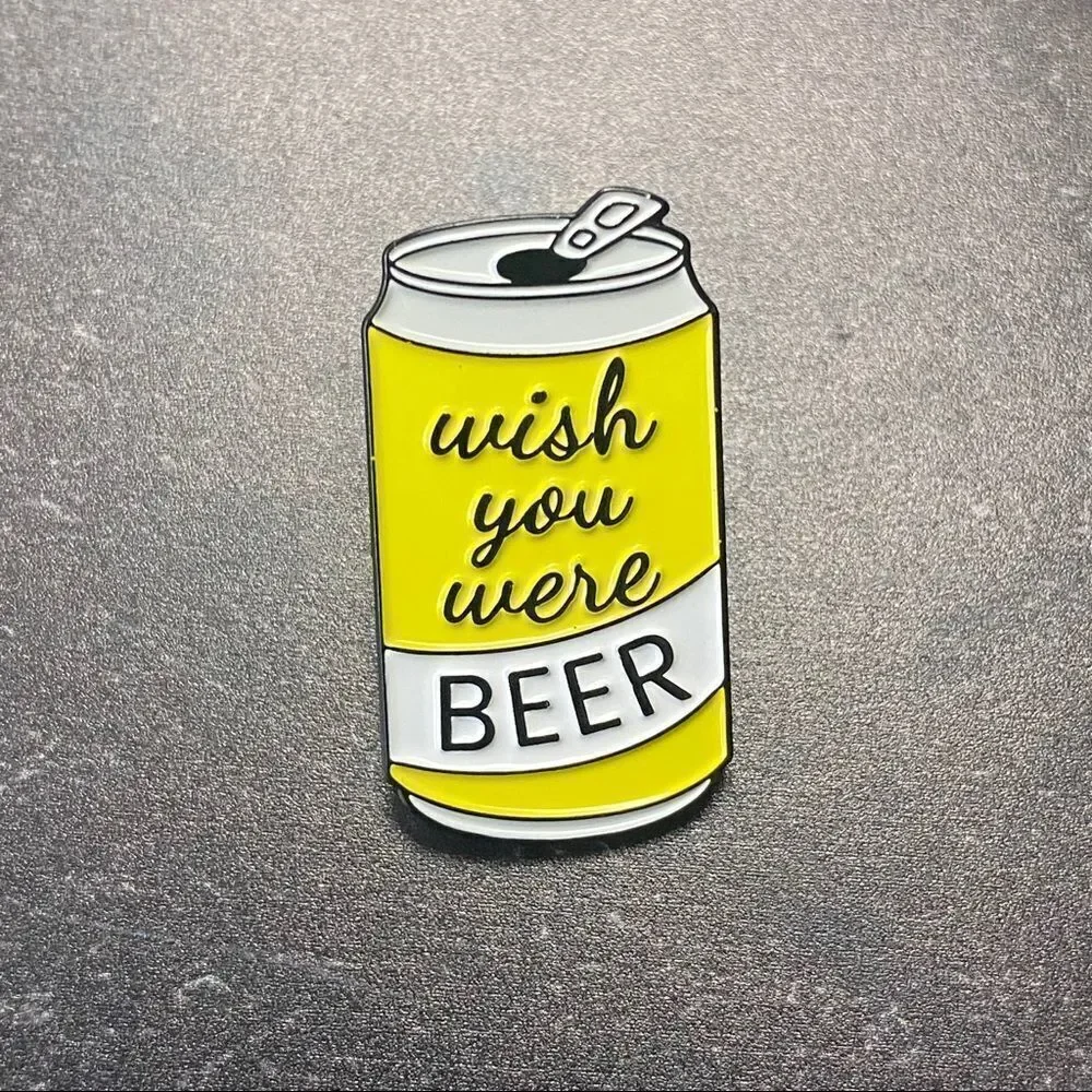 Wish You Were Beer Enamel Pin/ Brooch Lapel